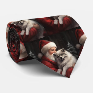 Keeshonig med Jultomten julafton Slips