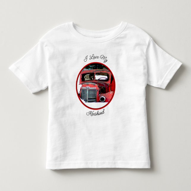 Keeshont-Hund för målning av gamla Lastbil T Shirt (Framsida)