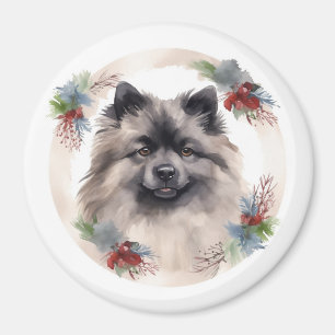 Keeshonung God Jul Utandning Festive Valp Magnet