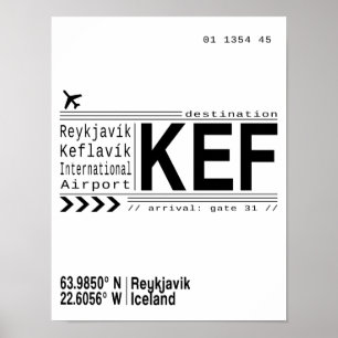 KEF Reykjavik, poster av Islandets flygplats