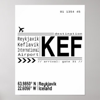 KEF Reykjavik, poster av Islandets flygplats