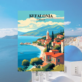 Kefalonia, Greklands illustration Vykort
