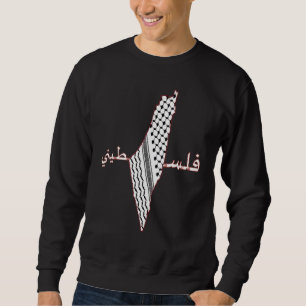 Keffiyeh Palestine Karta Arabiska Scarf Shemagh Pa Lång Ärmad Tröja