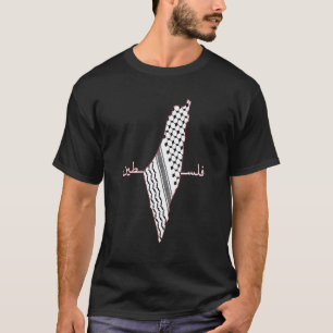 Keffiyeh Palestine Karta Arabiska Scarf Shemagh Pa T Shirt