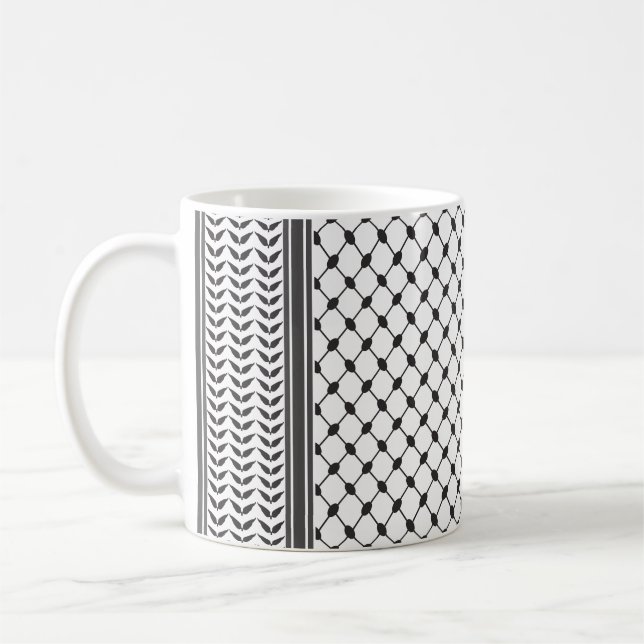 Keffiyeh Palestine Mönster Kaffemugg (Vänster)