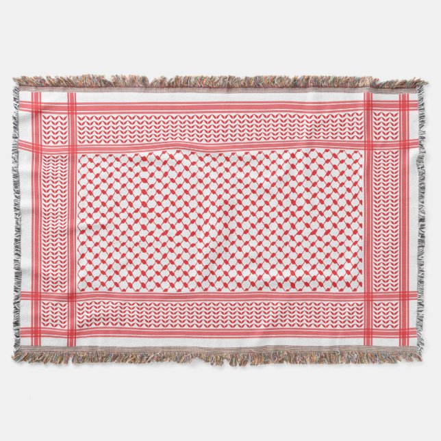 Keffiyeh Palestine Mönster Red Filt (Framsidan)