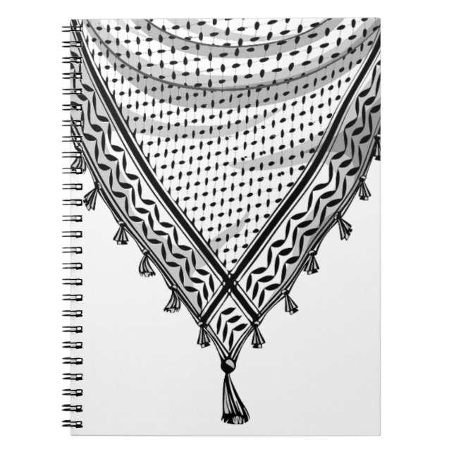 Keffiyeh Palestinian Scarf Traditional Fabric Anteckningsbok (Framsidan)