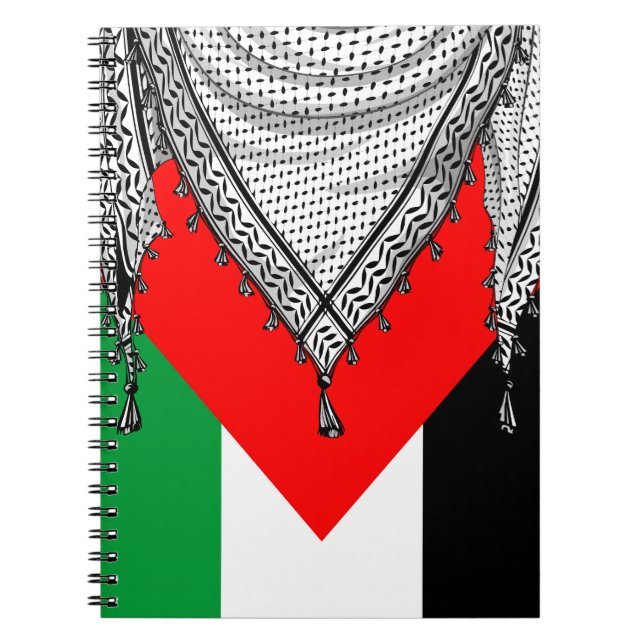 Keffiyeh Palestinian Scarf Traditional Fabric Anteckningsbok (Framsidan)