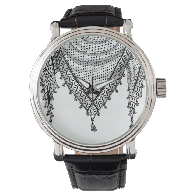 Keffiyeh Palestinian Scarf Traditional Fabric Armbandsur (Framsida)