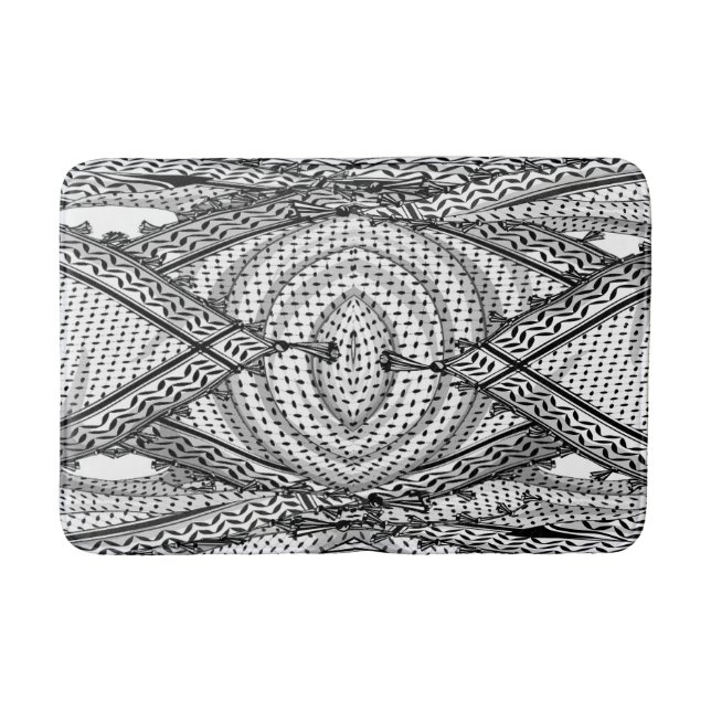 Keffiyeh Palestinian Scarf Traditional Fabric Badrumsmatta (Framsidan)