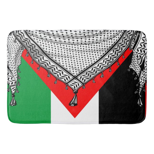 Keffiyeh Palestinian Scarf Traditional Fabric Badrumsmatta (Framsidan)