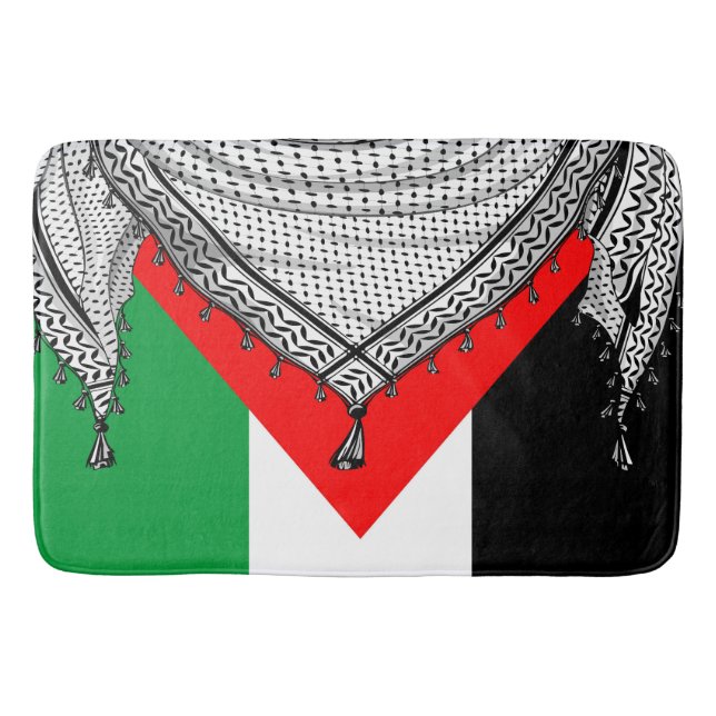 Keffiyeh Palestinian Scarf Traditional Fabric Badrumsmatta (Framsidan)