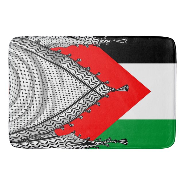 Keffiyeh Palestinian Scarf Traditional Fabric Badrumsmatta (Framsidan)