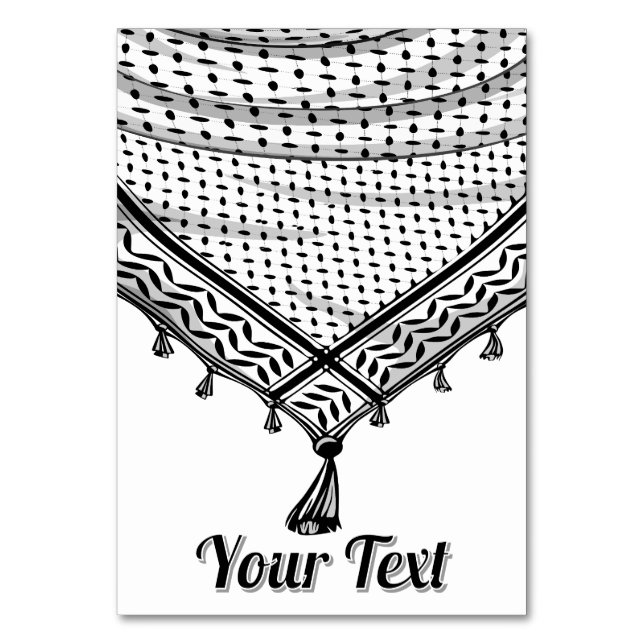 Keffiyeh Palestinian Scarf Traditional Fabric Bordsnummer (Framsidan)