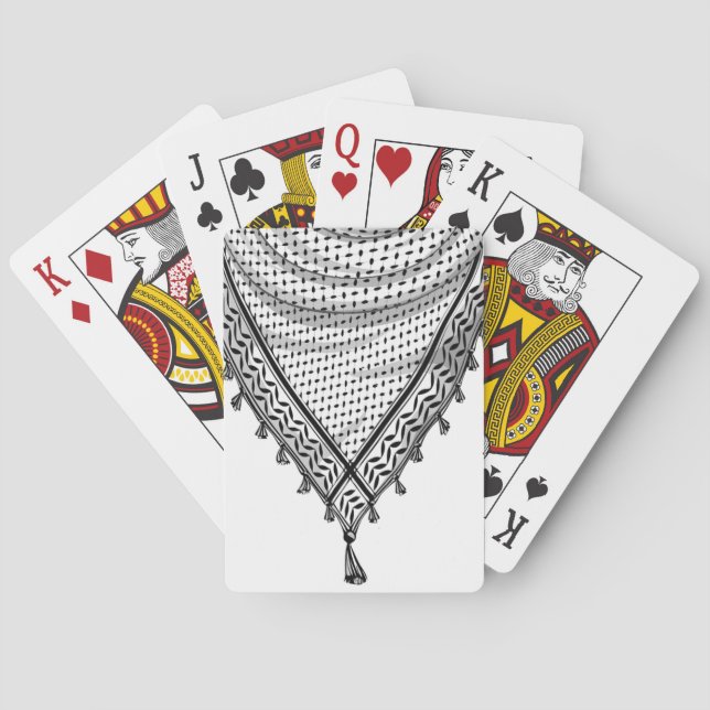 Keffiyeh Palestinian Scarf Traditional Fabric Casinokort (Baksidan)