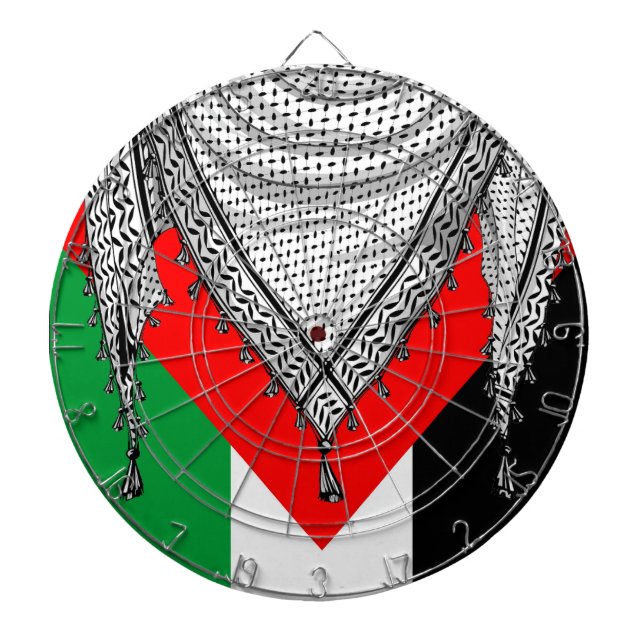 Keffiyeh Palestinian Scarf Traditional Fabric Darttavla (Framsidan)