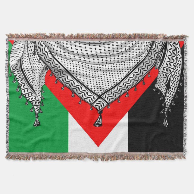 Keffiyeh Palestinian Scarf Traditional Fabric Filt (Framsidan)