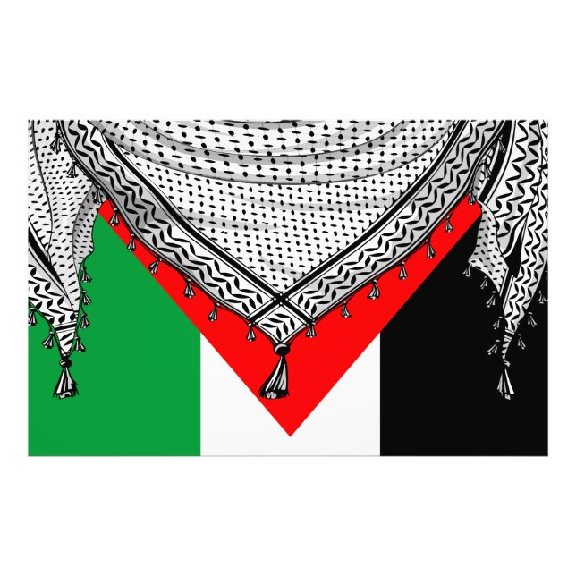 Keffiyeh Palestinian Scarf Traditional Fabric Fototryck (Framsidan)