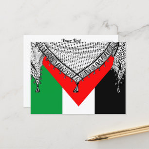 Keffiyeh Palestinian Scarf Traditional Fabric Helg Vykort