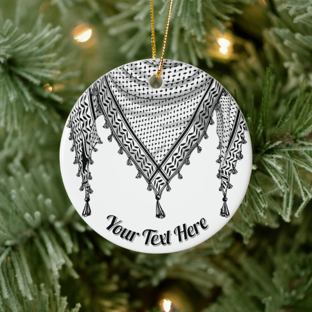 Keffiyeh Palestinian Scarf Traditional Fabric Julgransprydnad Keramik (Träd)