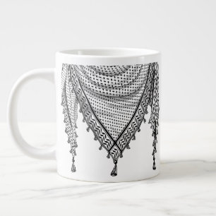 Keffiyeh Palestinian Scarf Traditional Fabric Jumbo Mugg