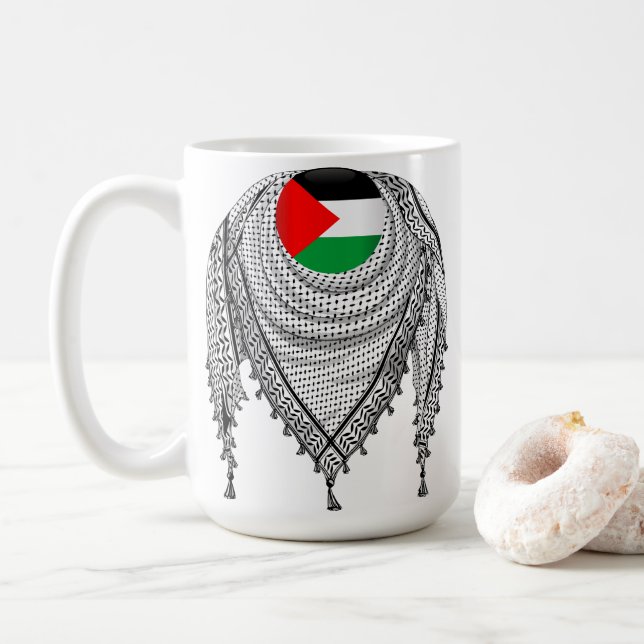 Keffiyeh Palestinian Scarf Traditional Fabric Kaffemugg (Med munk)