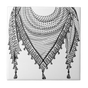 Keffiyeh Palestinian Scarf Traditional Fabric Kakelplatta