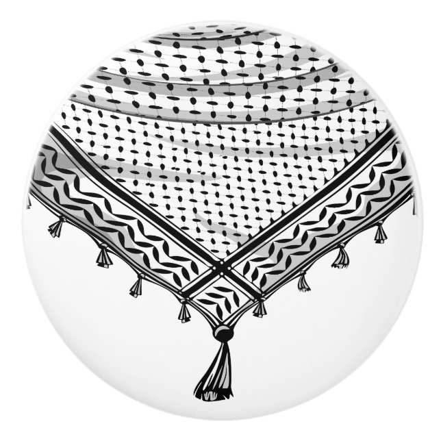 Keffiyeh Palestinian Scarf Traditional Fabric Knopp (Framsidan)