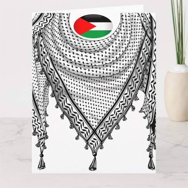 Keffiyeh Palestinian Scarf Traditional Fabric Kort (Framsida)