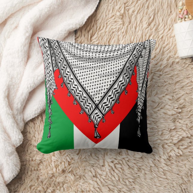 Keffiyeh Palestinian Scarf Traditional Fabric Kudde (Filt)