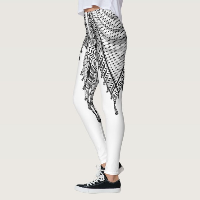Keffiyeh Palestinian Scarf Traditional Fabric Leggings (Vänster)