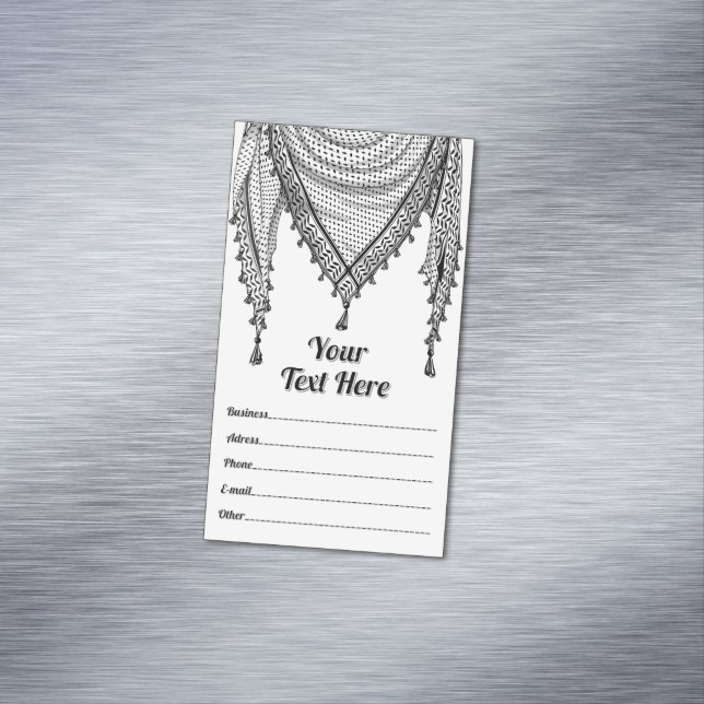 Keffiyeh Palestinian Scarf Traditional Fabric Magnetiska Visitkort (In Situ)