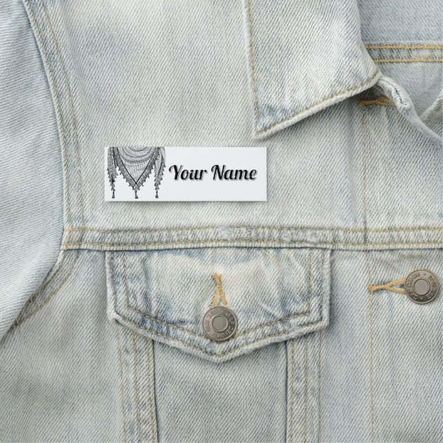 Keffiyeh Palestinian Scarf Traditional Fabric Namnbricka (På plats)