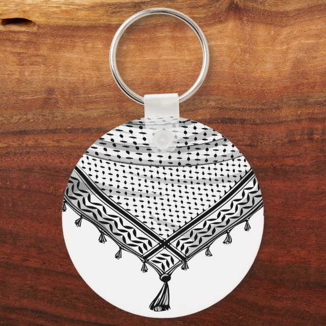 Keffiyeh Palestinian Scarf Traditional Fabric Nyckelring (Framsida)