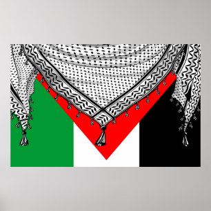 Keffiyeh Palestinian Scarf Traditional Fabric Poster