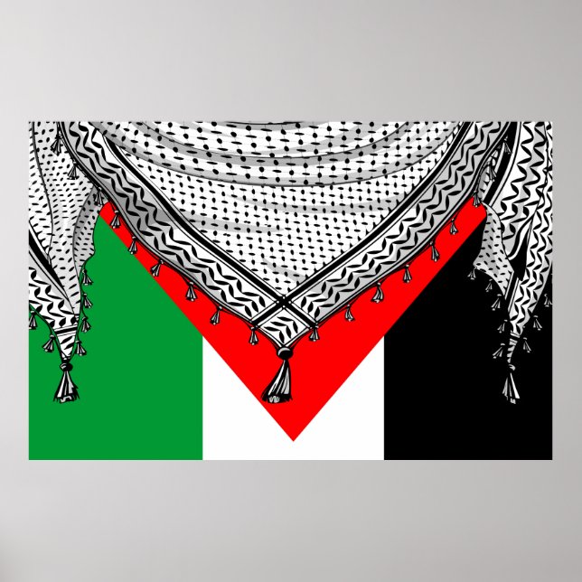 Keffiyeh Palestinian Scarf Traditional Fabric Poster (Framsidan)