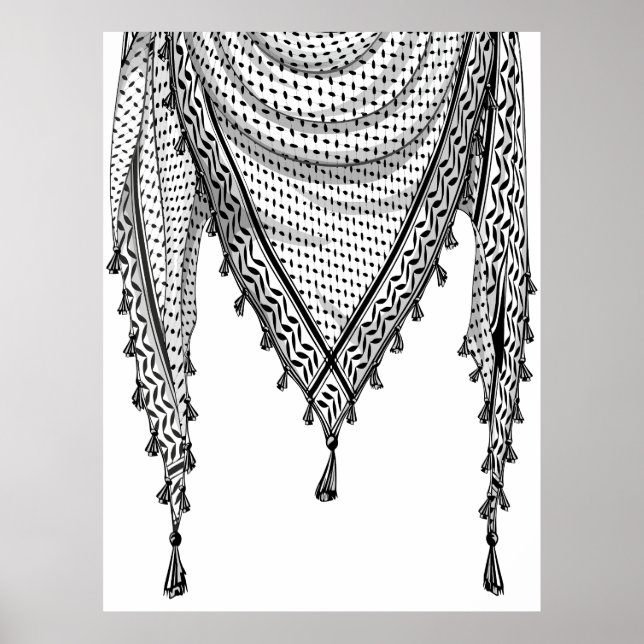Keffiyeh Palestinian Scarf Traditional Fabric Poster (Framsidan)