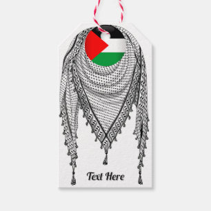 Keffiyeh Palestinian Scarf Traditional Fabric Presentetikett