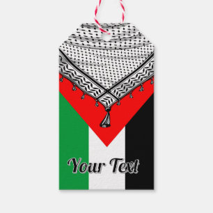 Keffiyeh Palestinian Scarf Traditional Fabric Presentetikett