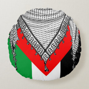Keffiyeh Palestinian Scarf Traditional Fabric Rund Kudde