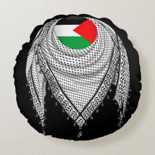 Keffiyeh Palestinian Scarf Traditional Fabric Rund Kudde
