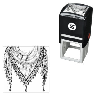 Keffiyeh Palestinian Scarf Traditional Fabric Självfärgande Stämpel