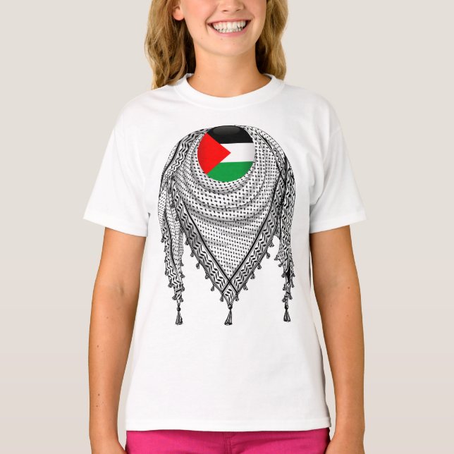 Keffiyeh Palestinian Scarf Traditional Fabric T Shirt (Framsida)