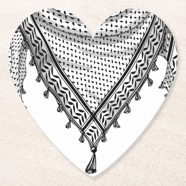 Keffiyeh Palestinian Scarf Traditional Fabric Underlägg Papper (Framsida)