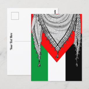 Keffiyeh Palestinian Scarf Traditional Fabric Vykort