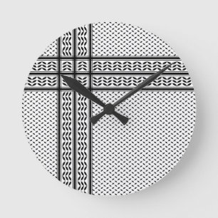 Keffiyeh Symbol för det palestinska motståndet mön Rund Klocka