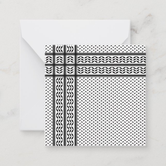 Keffiyeh Symbol för Palestinas motståndsrörelse Mö Anteckningskort (Framsida)