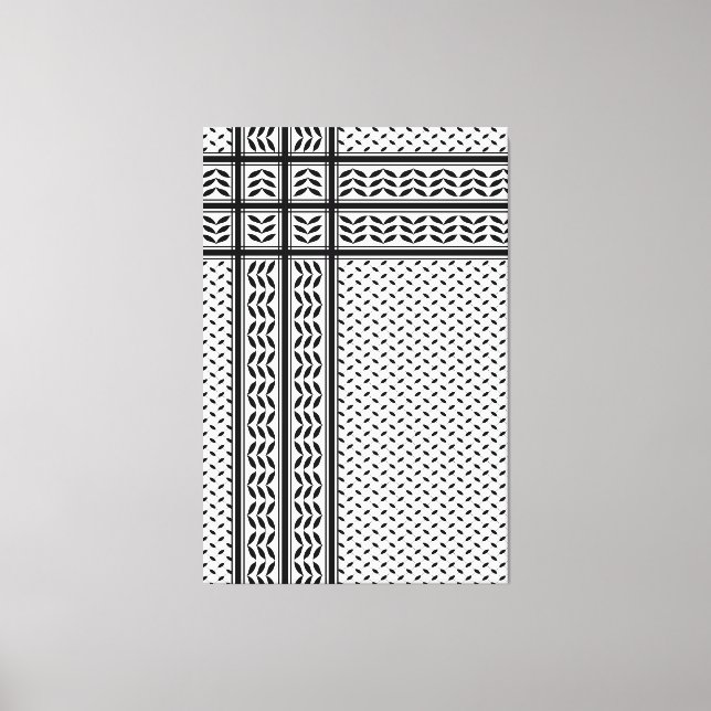 Keffiyeh Symbol för Palestinas motståndsrörelse Mö Canvastryck (Framsida)
