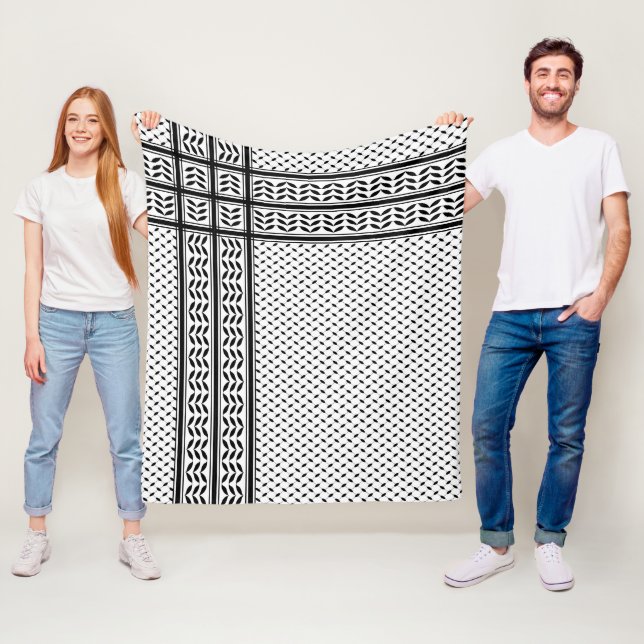 Keffiyeh Symbol för Palestinas motståndsrörelse Mö Fleecefilt (På plats)