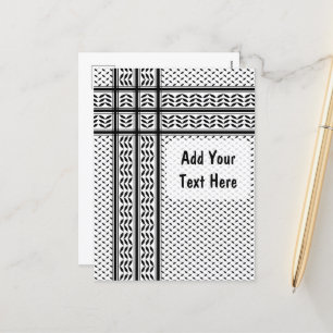 Keffiyeh Symbol för Palestinas motståndsrörelse Mö Helg Vykort